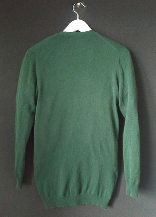 Итальянский кашемировый кардиган удлиненный свитер кашемир 100 % кашемір кофта карманы зелёный на пуговицах authentic cashmere классический вирез5 фото