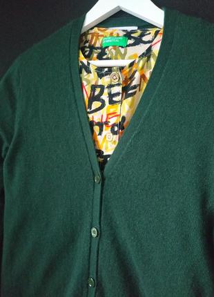 Итальянский кашемировый кардиган удлиненный свитер кашемир 100 % кашемір кофта карманы зелёный на пуговицах authentic cashmere классический вирез2 фото