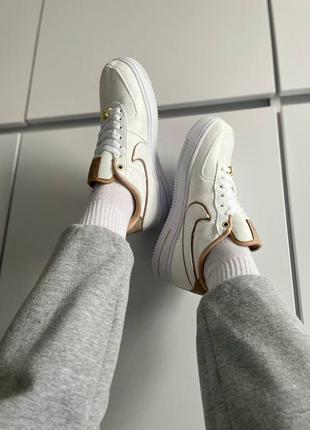 Кроссовки nike air force 1 low white brown