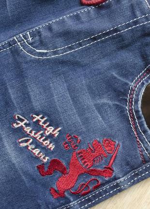 Cтильные джинсы на резинке c драконом3 фото