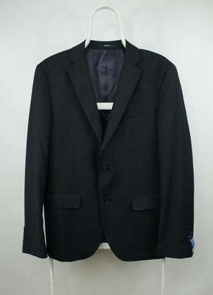 Шикарный люкс пиджак linea sartoriale super 120 navy blue wool slim fit blazer1 фото