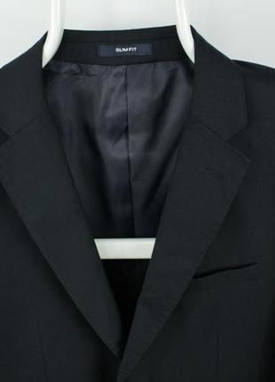 Шикарный люкс пиджак linea sartoriale super 120 navy blue wool slim fit blazer2 фото