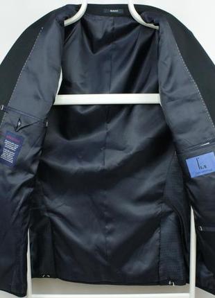 Шикарный люкс пиджак linea sartoriale super 120 navy blue wool slim fit blazer6 фото