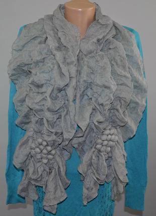 Красивый серый шарф (150см. х 35см.)