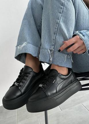 Черные кеды из натуральной кожи очень легкие и удобные 👌