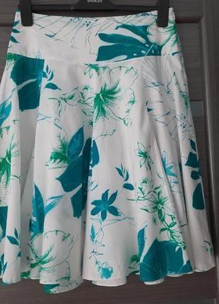 Zara юбка миди летнего хлопка разми м1 фото