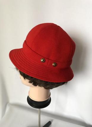 Червоний вовняний капелюх клош панама швеція1 фото