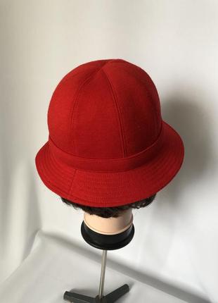Красная шерстяная шляпа клош панама швеция3 фото