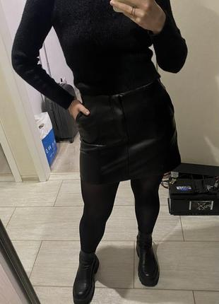 Кожаная юбка zara