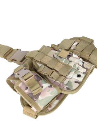 Кобура тактична стегнова універсальна aokali outdoor b38 camouflage cp3 фото