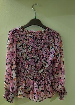 Блузка кофта zara цветочный принт женская2 фото