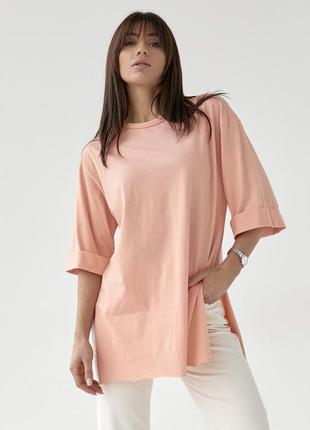 2 кольори‼️ жіноча однотонная футболка з розпірками
