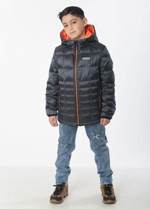 Куртка для хлопчика дитяча підліткова демісезонна осіння весняна ліонель графіт на весну осінь1 фото