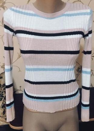 Кофта в рубчик лонгслів водолазка светр