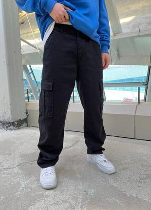 Джинсы мужественные карго черновые турция / джинсы мужские базовые брюки брюки черные турречина1 фото