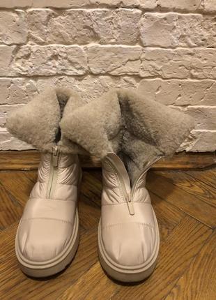 Zara стеганые ботинки на искусственном меху6 фото