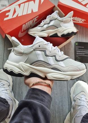 Замшевые кожаные кроссовки adidas ozweego, рефлектив3 фото