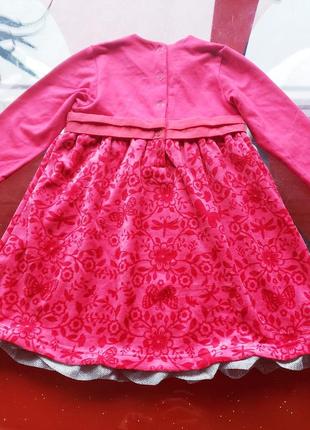Reima tutta нарядное красное платье длинный рукав девочке 12-18-24м 80-86-92 см2 фото