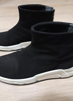 Натуральные замшевые весенние ботинки belsta 25,5см2 фото