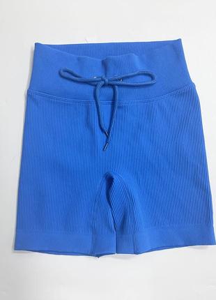 Шорти жіночі спортивні для фітнесу синього кольору, розмір l9 фото