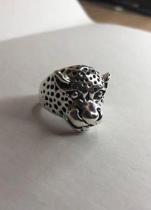 Крутое винтажное металлическое кольцо в стиле панк, размер 18 леопард