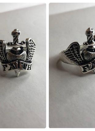 Крутое винтажное металлическое кольцо в стиле панк, размер 22