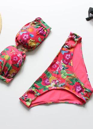 Красивый купальник h&m в тропический принт