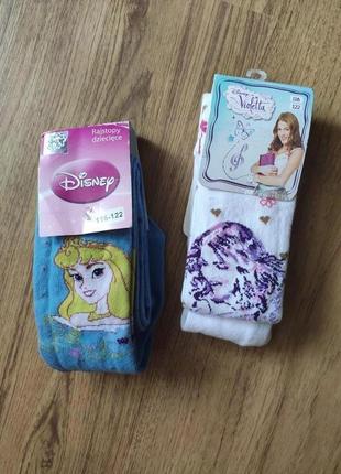 Дитячі колготи для дівчинки набір р.116-122 принцеса аврора,дівчина віолетта disney