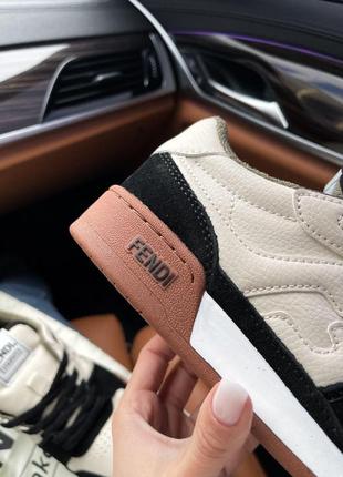 Женские кроссовки sneakers beige black brown / smb5 фото