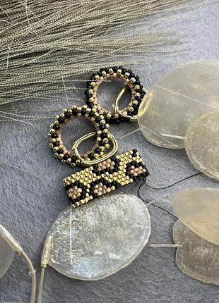 Серьги конго из бисера 4