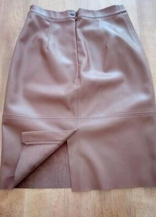Стильна спідниця юбка олівець еко шкіра мокко ірис бренд grandua4 фото