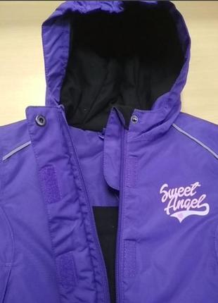 Куртка для девочек lupilu зима/холодная весна/осень фиолетового цвета9 фото