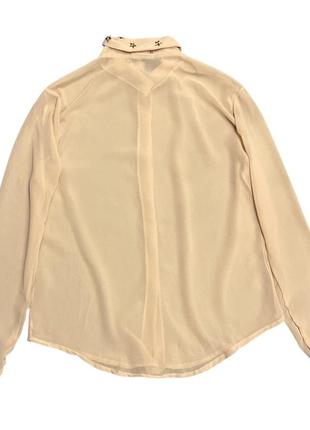 Блуза бежевого тілесного кольору прозора блузка5 фото