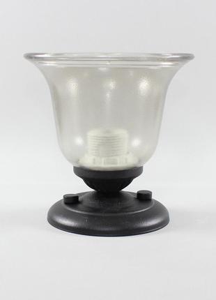 Люстра на одну лампу стельова чорна матова2 фото