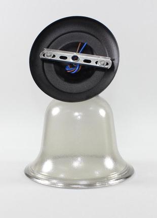 Люстра на одну лампу стельова чорна матова5 фото