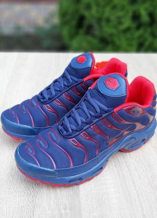 Мужские кроссовки nike tn plus синие с красным5 фото