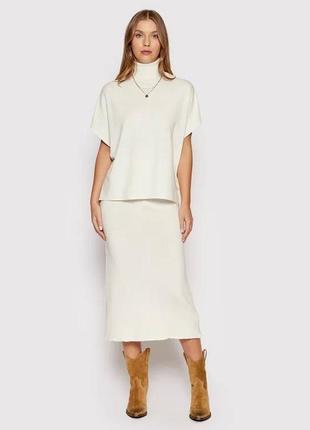 Новая вязаная юбка na-kd, длинная белья юбка, длинная белая юбка