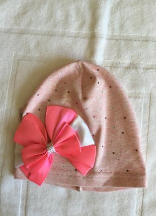 Трикотажная шапка для девочек 44-46-48 размера