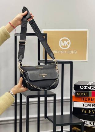 Сумка чорна жіноча в стилі michael kors 2в1 клатч сумка маленька майкл корс крос-боді