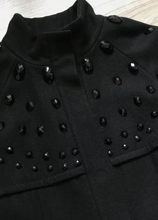 Кашемировое модельное чёрное пальто eleni viare р. s