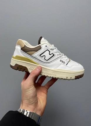 Женские кроссовки new balance 550 beige brown / smb