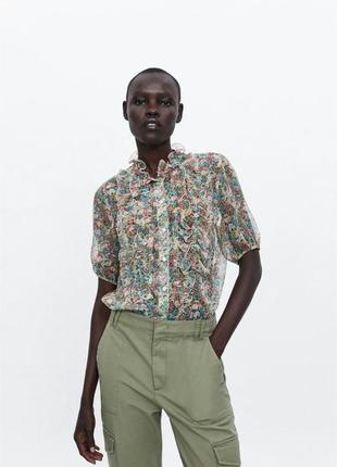 Zara блузка топ с рюшками