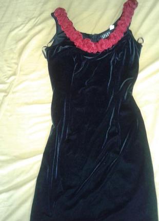 Плаття чорне стрейч з трояндами2 фото