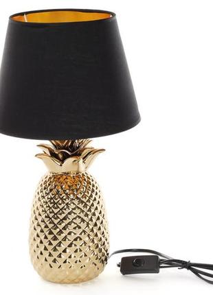 Лампа настільна ананас з керамічною основою та тканинним абажуром із золотим покриттям усередині, кол sale 2023 !
