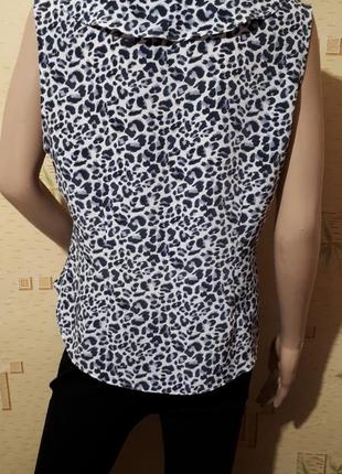 Блузка футболка леопардовый принт с воланом4 фото