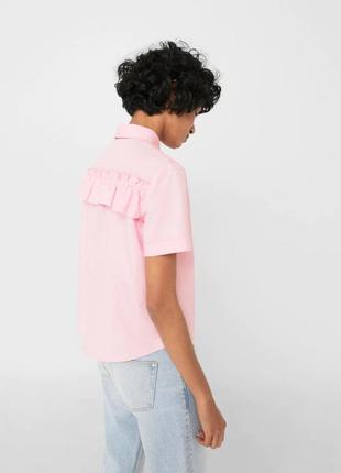 Хлопковая блузка с воланом mango2 фото