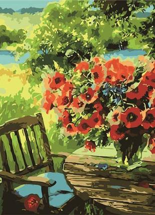 Картина за номерами "маки біля річки" тм лавка чудес 40 x 50 см (в коробці) (lc40119)