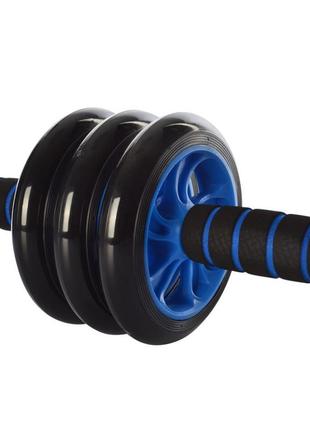Тренажер колесо для мышц пресса ms 0873 диаметр 14 см (синий)1 фото