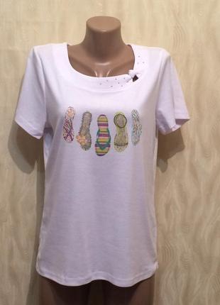 Блуза футболка з декором bm casual , р. 50