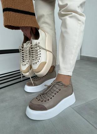 ♥️ шикарные кожаные кеды на платформе